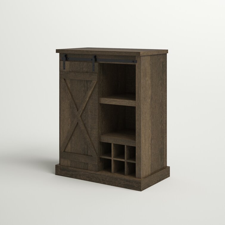 Rustic wood bar online cabinet